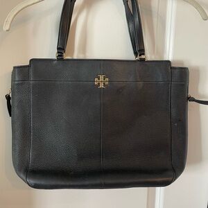 Tory Burch Black Leather Tote Bag